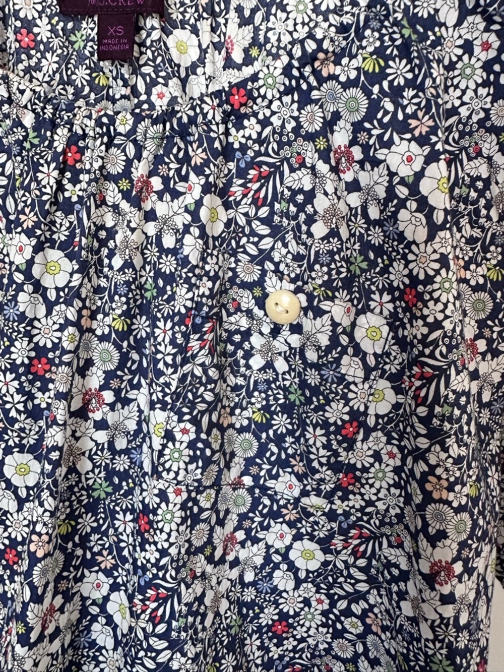 J. Crew Liberty Print‎ "June Meadow" Floral Peasant Blouse XS - Picture 7 of 9
